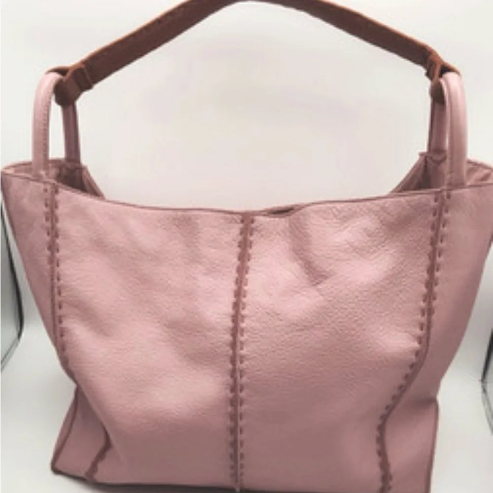 Le Sac  Rose Leather Shoulder Bag- Tote - Picture 4 of 7